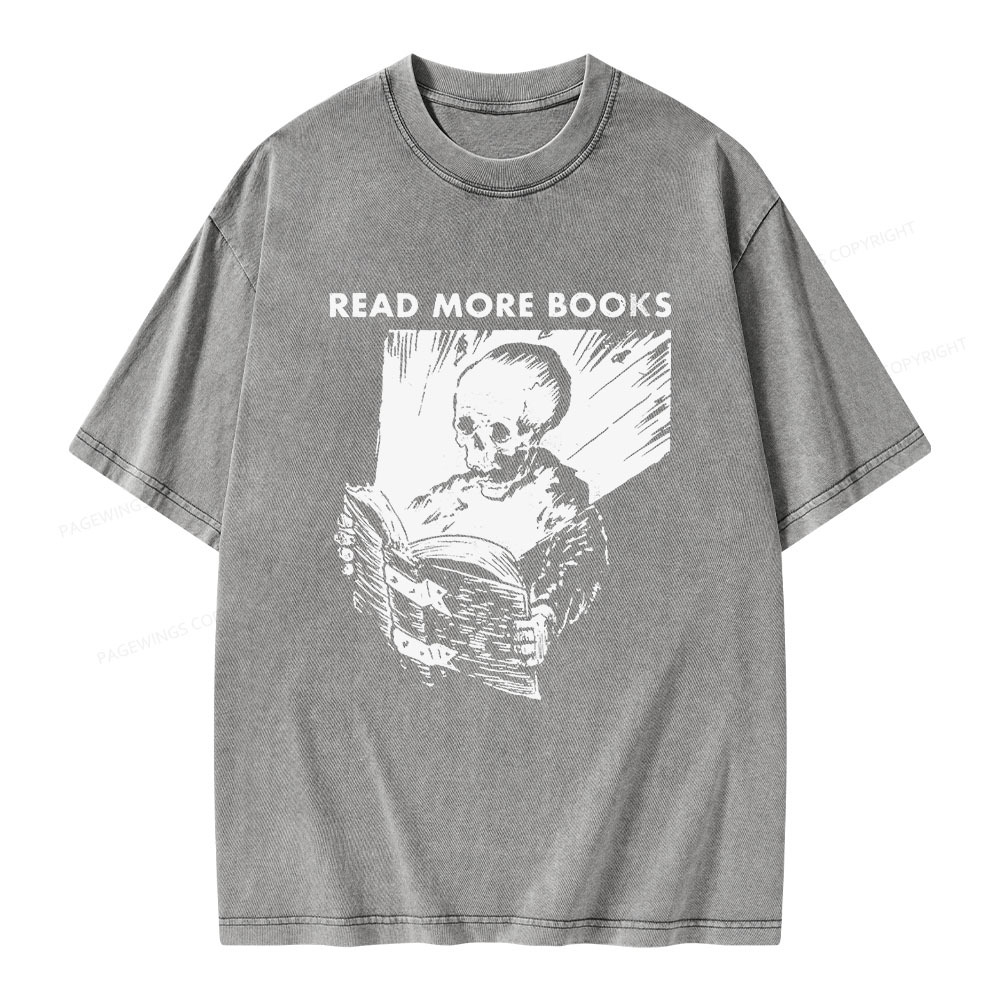 Pagewings Read More Books Unisex Washed T-shirt