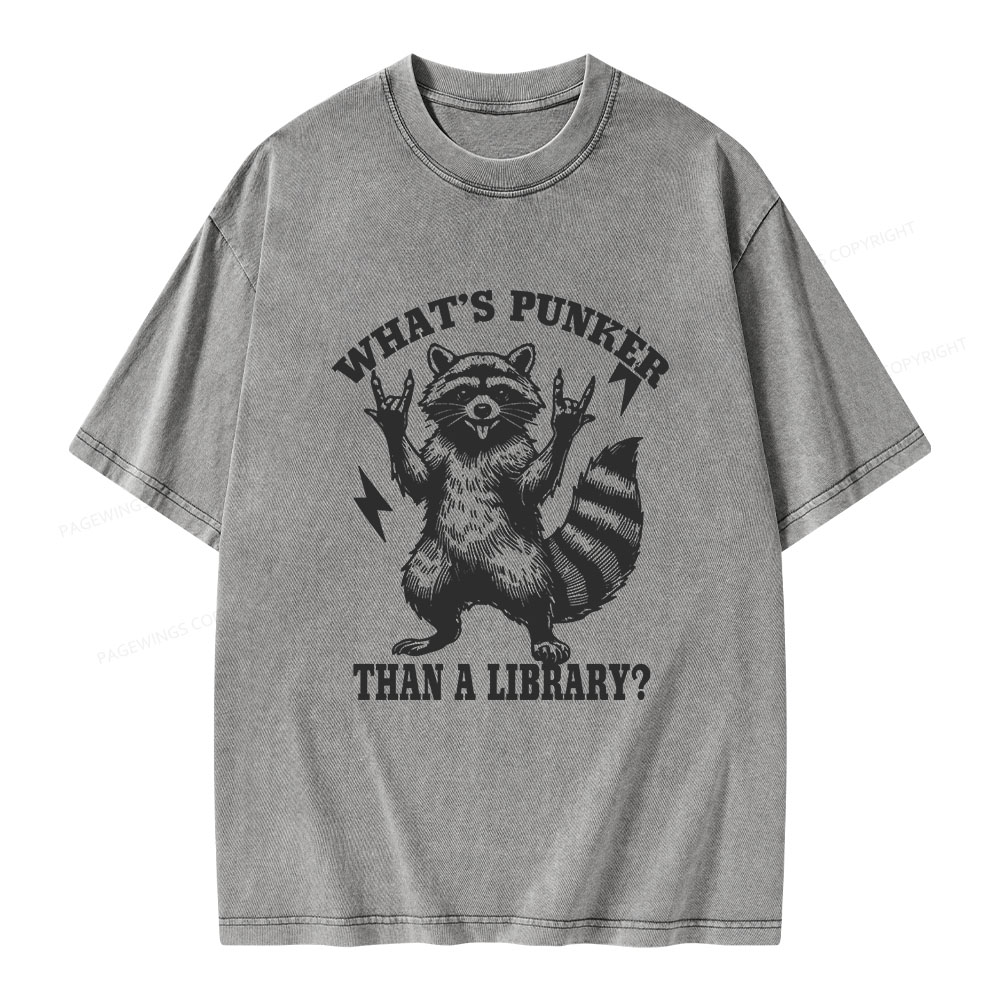Pagewings What’s Punker Than A Library Unisex Washed T-shirt