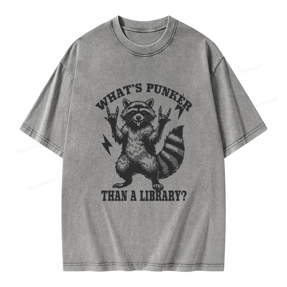 Pagewings What’s Punker Than A Library Unisex Washed T-shirt