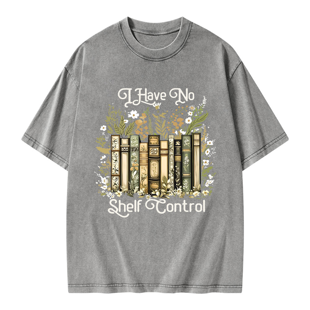 Pagewings I Have No Shelf Control Unisex Washed T-shirt