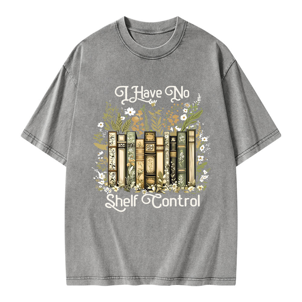 Pagewings I Have No Shelf Control Unisex Washed T-shirt