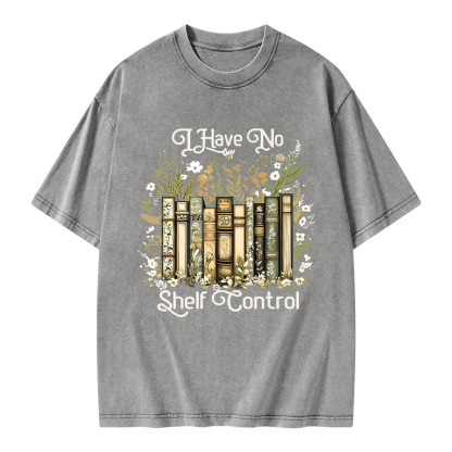 Pagewings I Have No Shelf Control Unisex Washed T-shirt