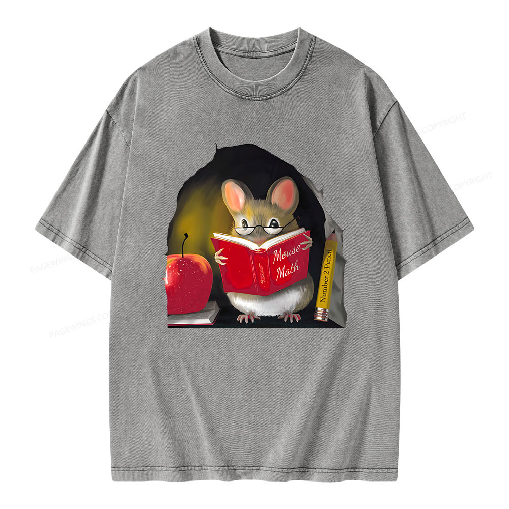 Pagewings Mouse Math Unisex Washed T-shirt