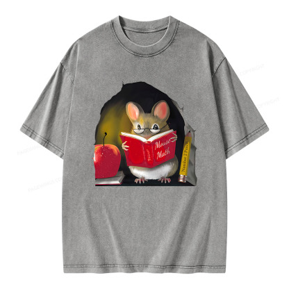 Pagewings Mouse Math Unisex Washed T-shirt
