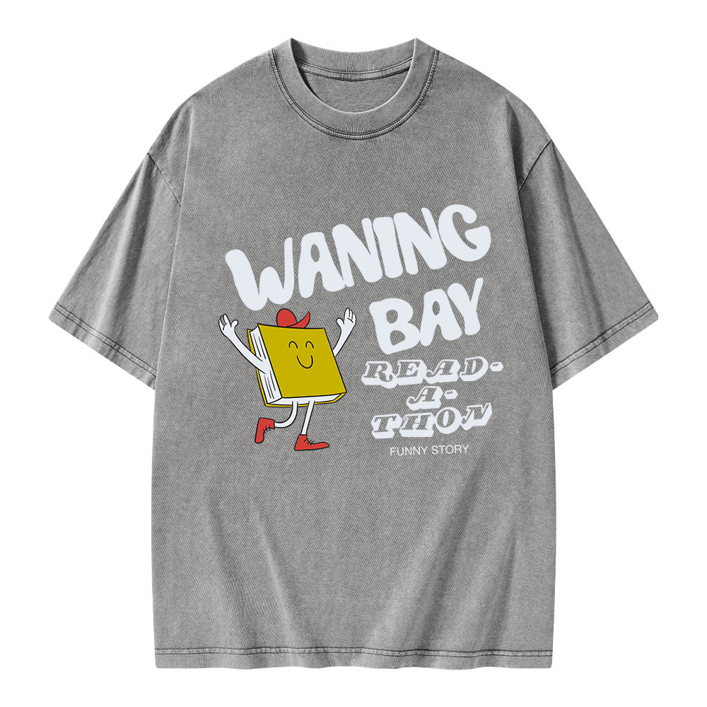 Pagewings Waning Bay Read-A-Thon Funny Story Unisex Washed T-shirt