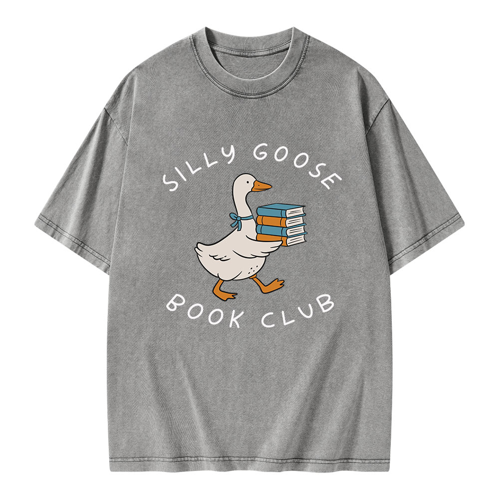 Pagewings Silly Goose Book Club Unisex Washed T-shirt