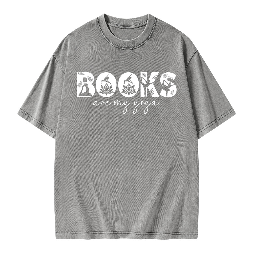 Pagewings Books Are My Yoga Unisex Washed T-shirt