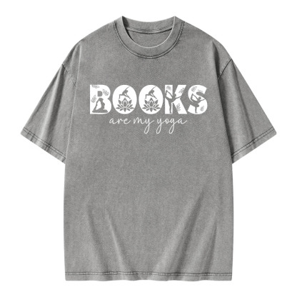 Pagewings Books Are My Yoga Unisex Washed T-shirt