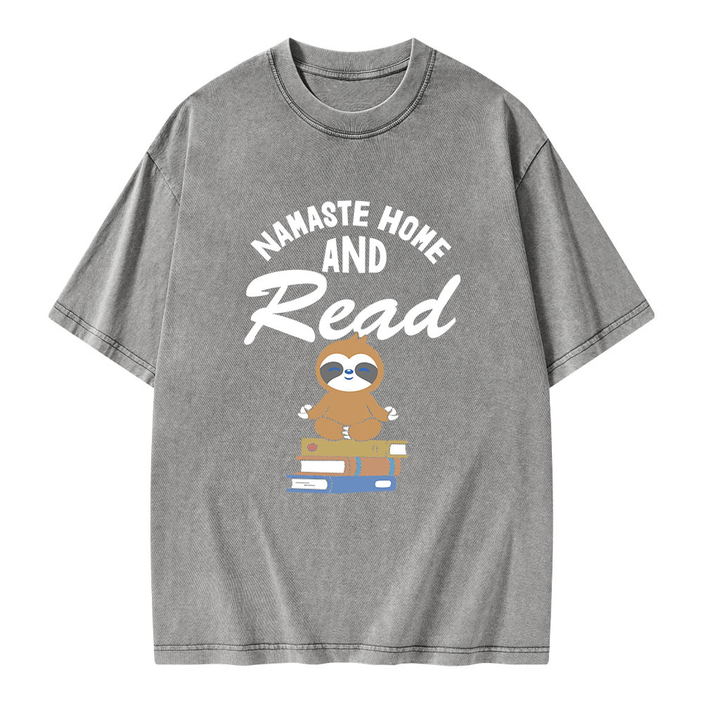 Pagewings Namaste Home And Read Unisex Washed T-shirt