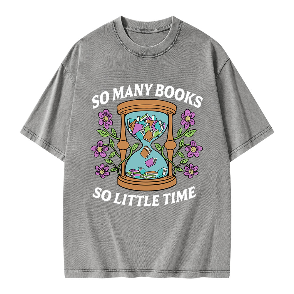 Pagewings So Many Books So Little Time Unisex Washed T-shirt