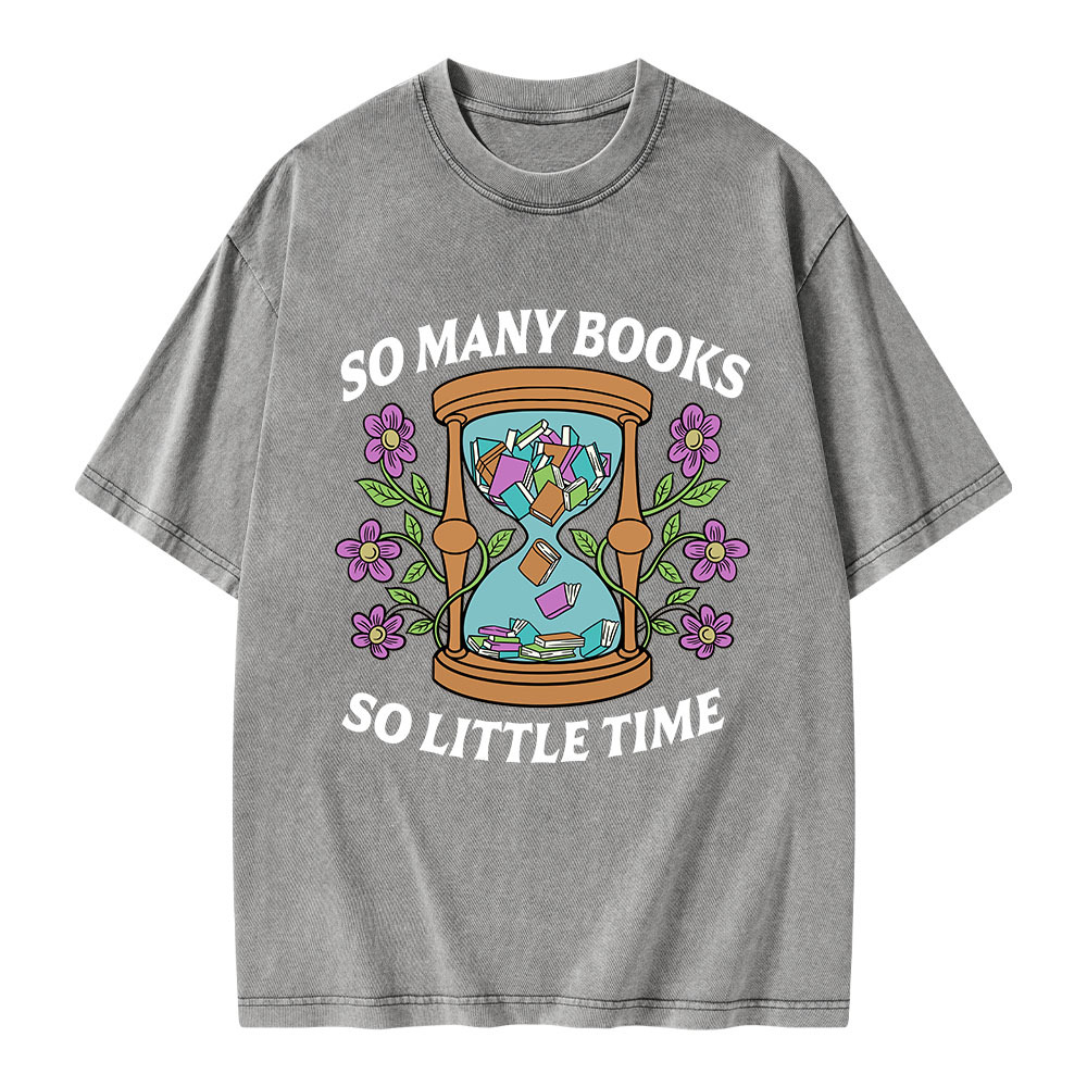 Pagewings So Many Books So Little Time Unisex Washed T-shirt