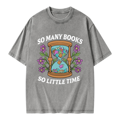 Pagewings So Many Books So Little Time Unisex Washed T-shirt