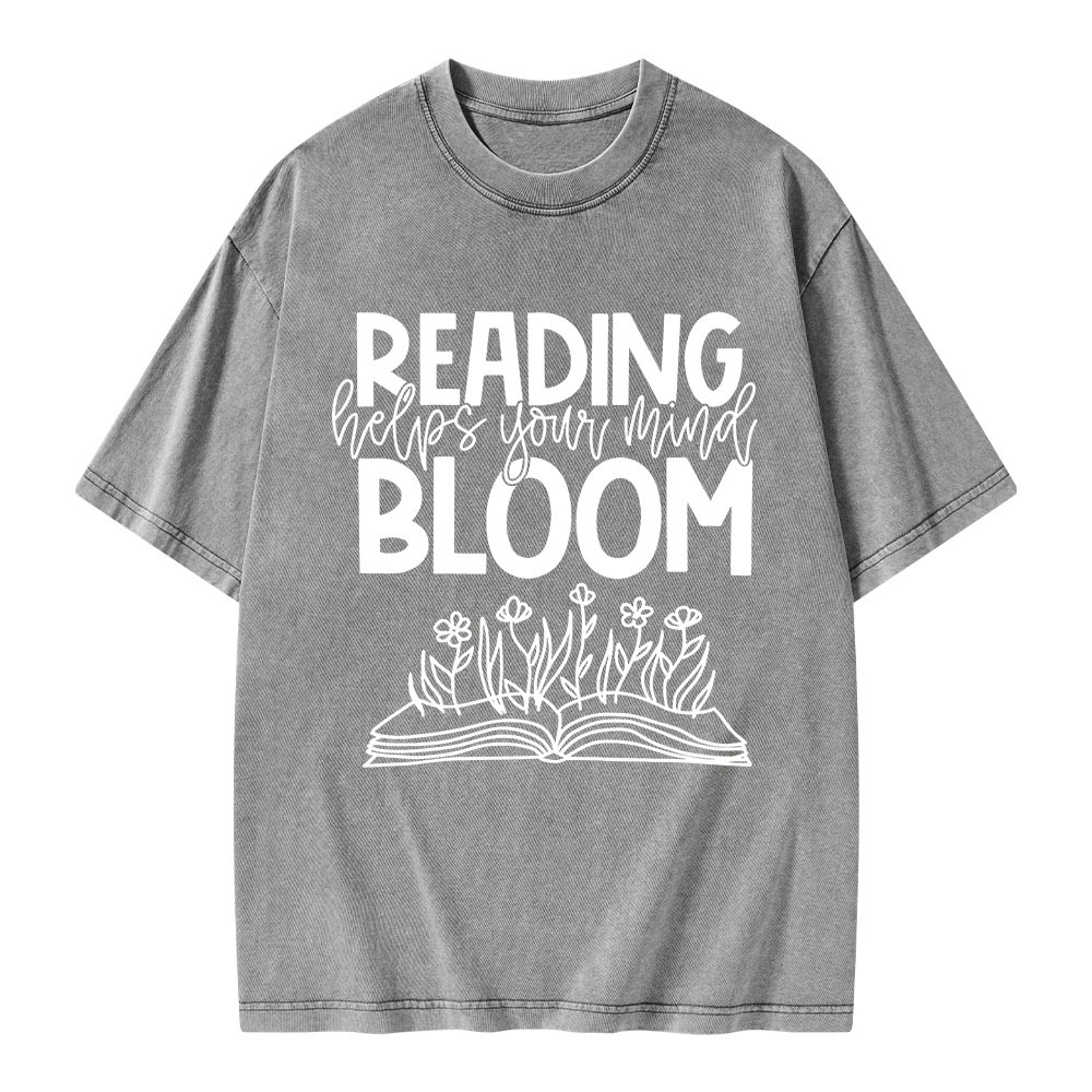 Pagewings Reading Helps Your Mind Bloom Unisex Washed T-shirt