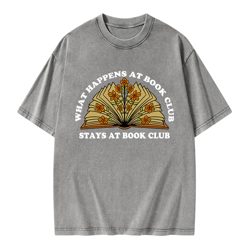 Pagewings Stays At Book Club Unisex Washed T-shirt