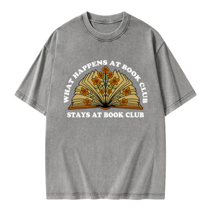 Pagewings Stays At Book Club Unisex Washed T-shirt