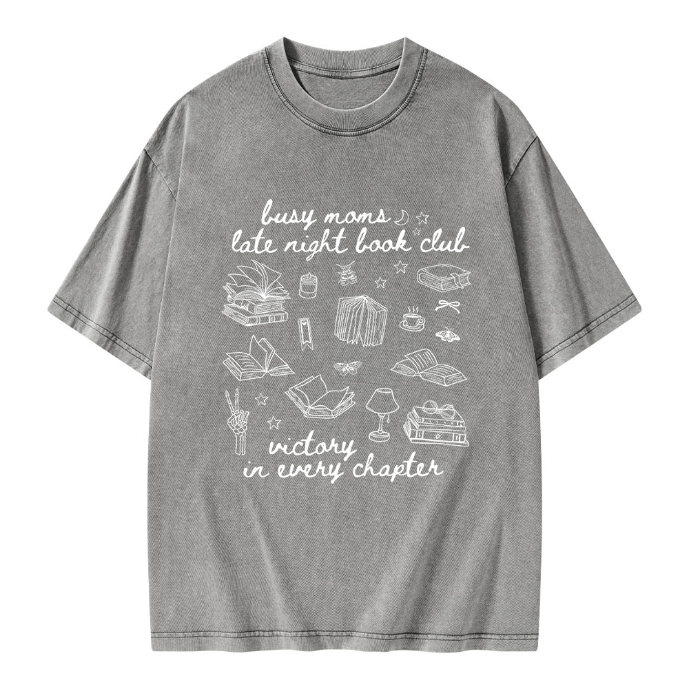 Pagewings Busy Moms Book Club Unisex Washed T-shirt