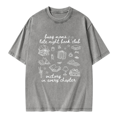Pagewings Busy Moms Book Club Unisex Washed T-shirt
