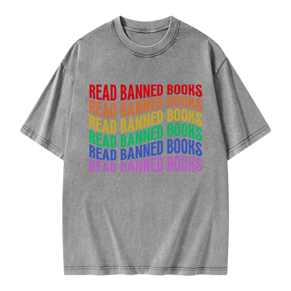 Pagewings Read Banned Books Unisex Washed T-shirt