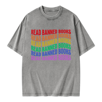 Pagewings Read Banned Books Unisex Washed T-shirt