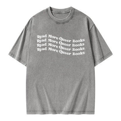Pagewings Read More Queer Books Unisex Washed T-shirt