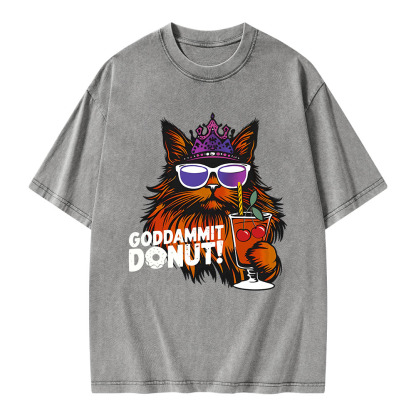 Pagewings Goddammit Donut Unisex Washed T-shirt