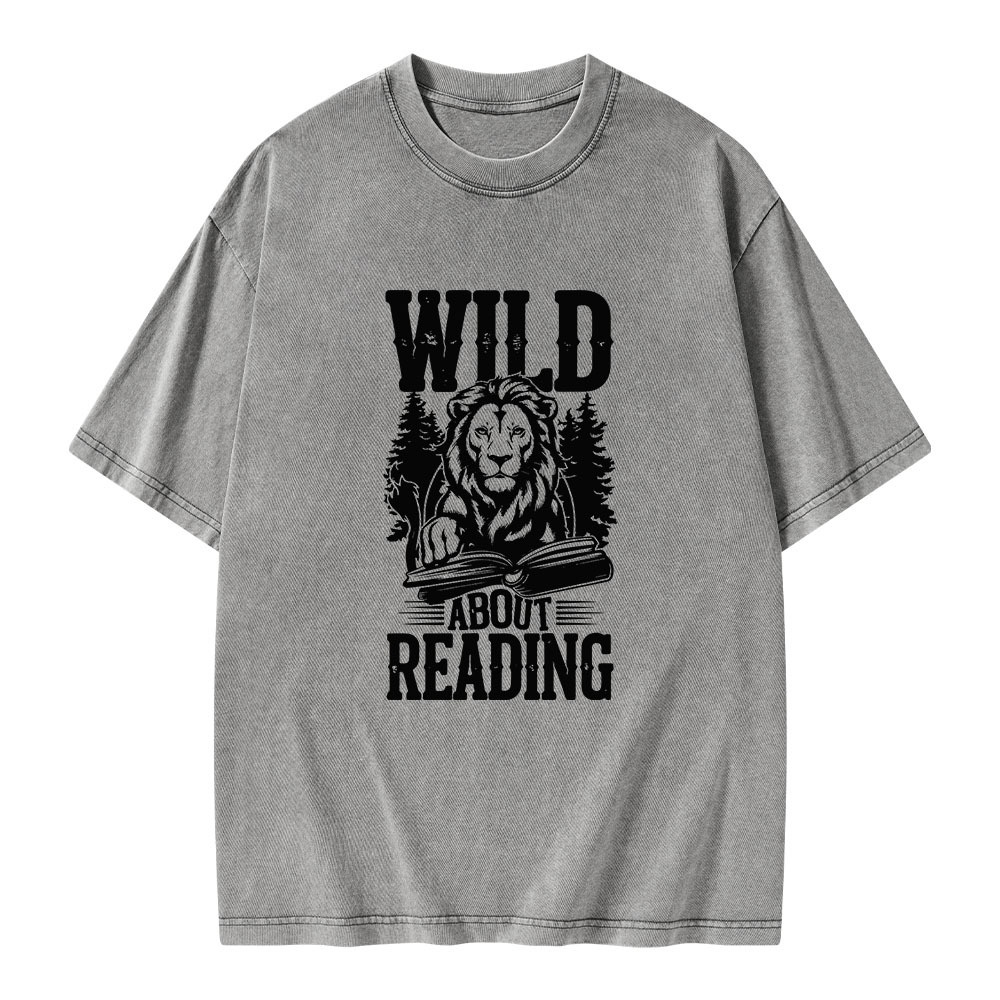 Pagewings Wild About Reading Unisex Washed T-shirt