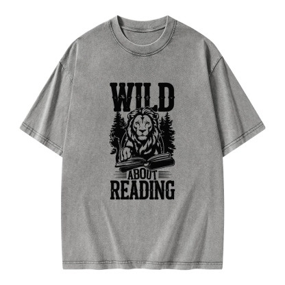 Pagewings Wild About Reading Unisex Washed T-shirt