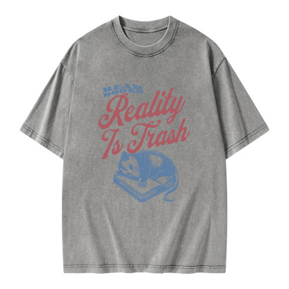Pagewings Read Books Reality Is Trash Unisex Washed T-shirt