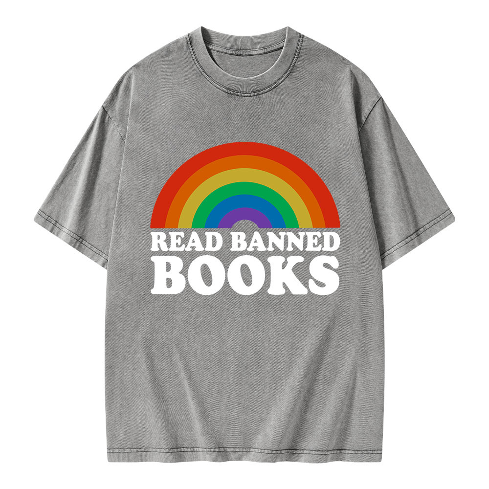Pagewings Read Banned Books Unisex Washed T-shirt