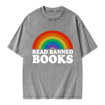 Pagewings Read Banned Books Unisex Washed T-shirt