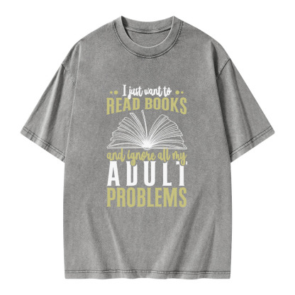 Pagewings I Just Want To Read Books Unisex Washed T-shirt