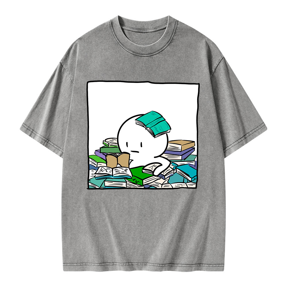 Pagewings Drowning In Books But Loving Every Moment Unisex Washed T-shirt