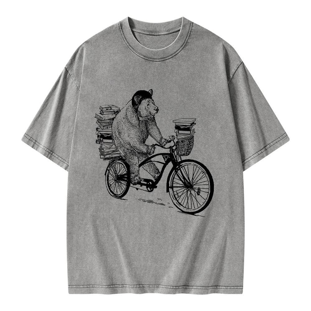 Pagewings Book Bear Unisex Washed T-shirt