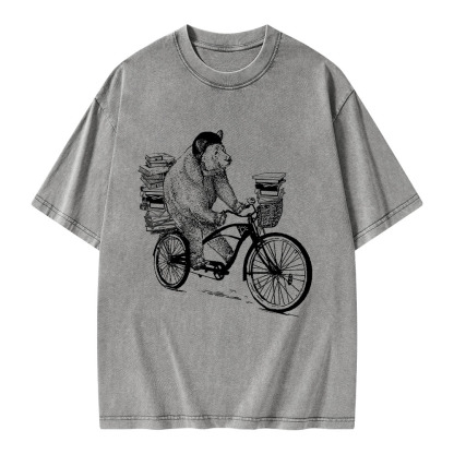 Pagewings Book Bear Unisex Washed T-shirt