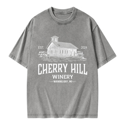 Pagewings Cherry Hill Winery Unisex Washed T-shirt