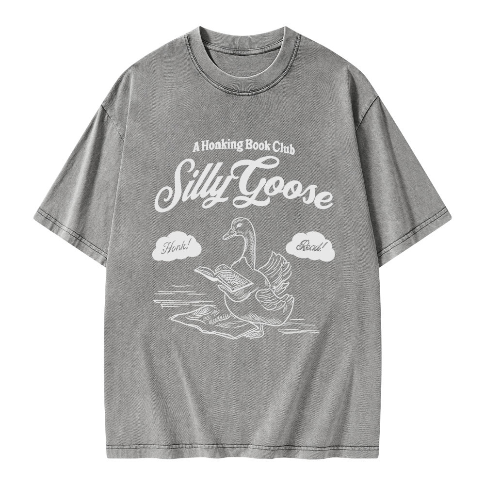 Pagewings Silly Goose Book Club Unisex Washed T-shirt