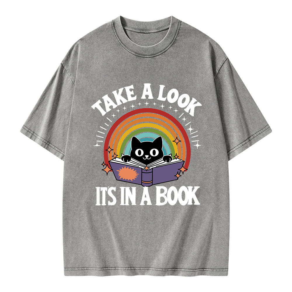 Pagewings Take A Look Its In A Book Unisex Washed T-shirt