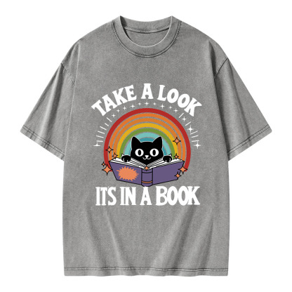 Pagewings Take A Look Its In A Book Unisex Washed T-shirt