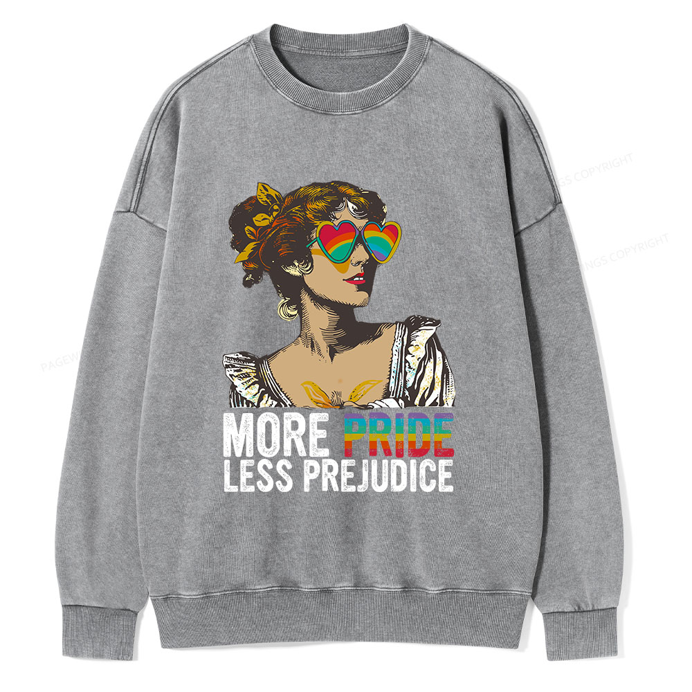 Pagewings More Pride Less Prejudice Unisex Washed Sweatshirt