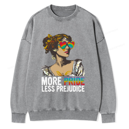 Pagewings More Pride Less Prejudice Unisex Washed Sweatshirt
