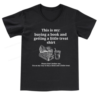 Pagewings Buying A Book And Getting A Little Treat V-neck T-shirt