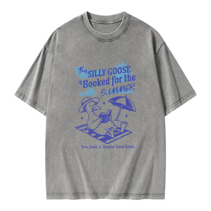 Pagewings Silly Goose Booked for the Summer Unisex Washed T-shirt