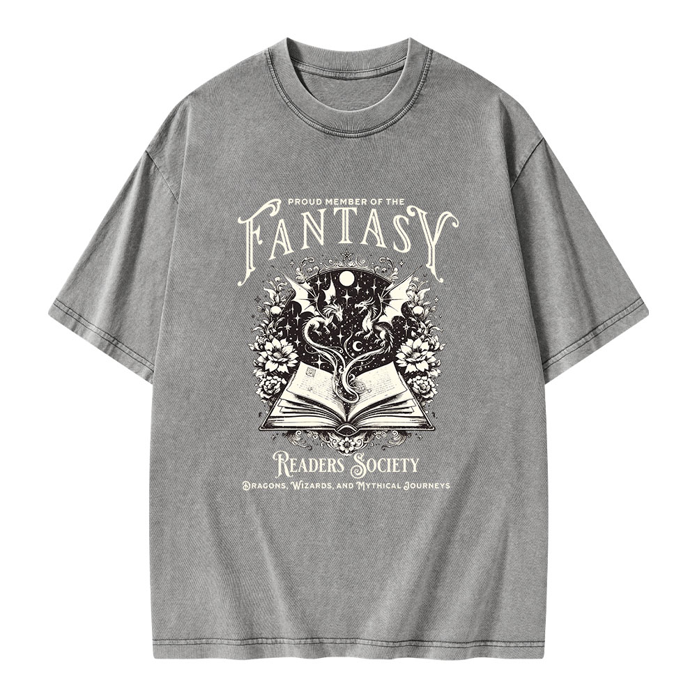 Pagewings Fantasy Readers Society Unisex Washed T-shirt