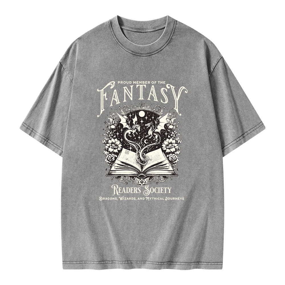 Pagewings Fantasy Readers Society Unisex Washed T-shirt
