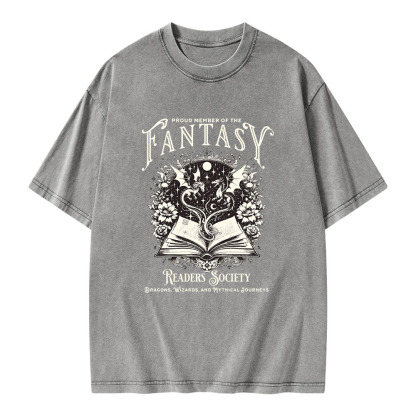 Pagewings Fantasy Readers Society Unisex Washed T-shirt