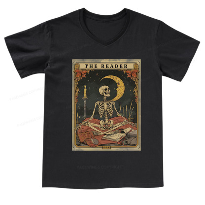 Pagewings The Reader Tarot Card V-neck T-shirt