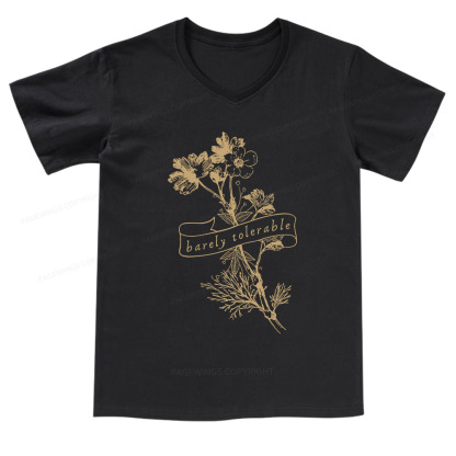 Pagewings Barely Tolerable V-neck T-shirt