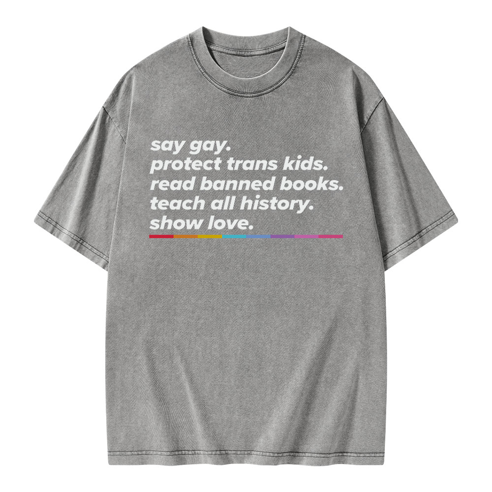 Pagewings Read Banned Books Unisex Washed T-shirt