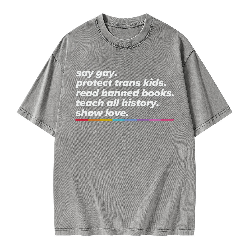 Pagewings Read Banned Books Unisex Washed T-shirt