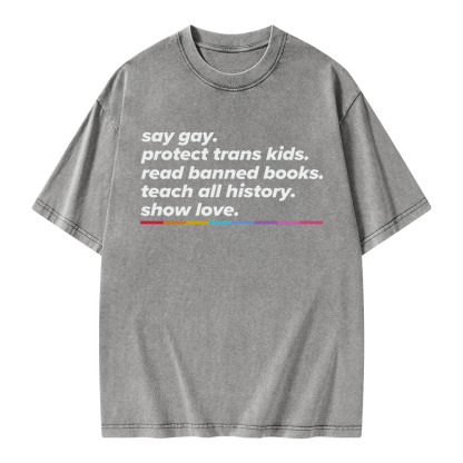 Pagewings Read Banned Books Unisex Washed T-shirt